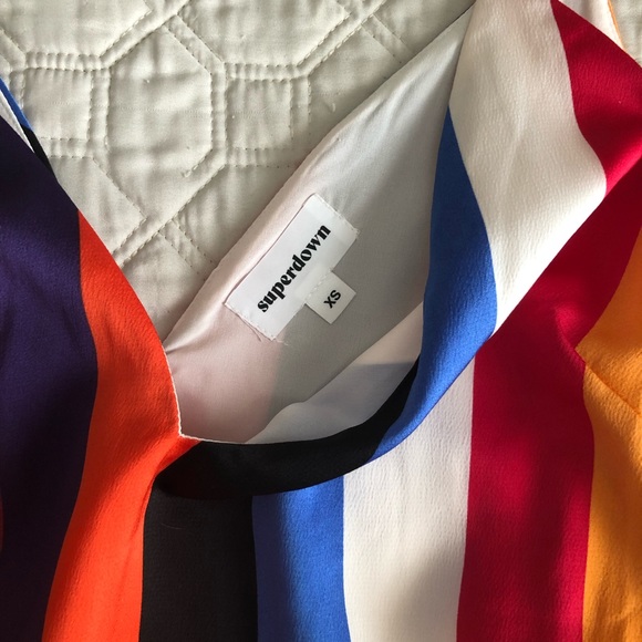 Red Sadie Deep V In Mulit Stripe Size S Tank Top/Cami - Picture 4 of 4